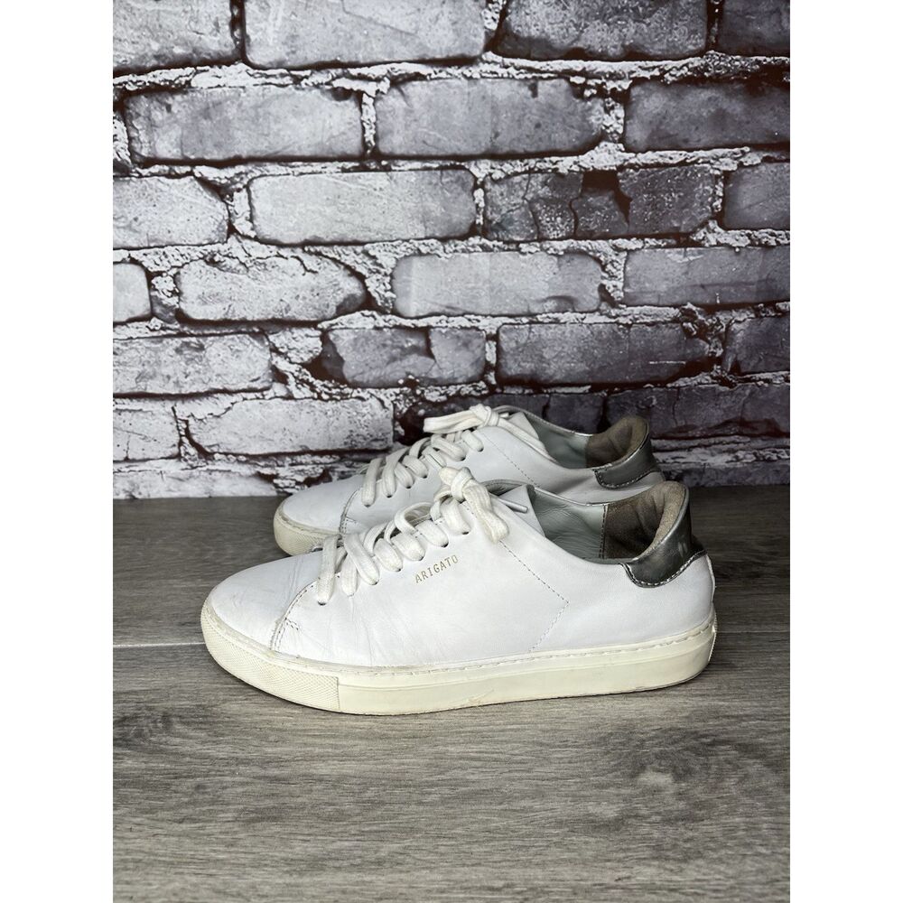 Axel Arigato White Silver Leather Lace Up Portugal Sneakers Women’s 38EU/7.5M US